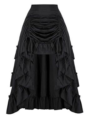 Renaissance Pirate Skirt High-Low Whimsical Gothic Maxi